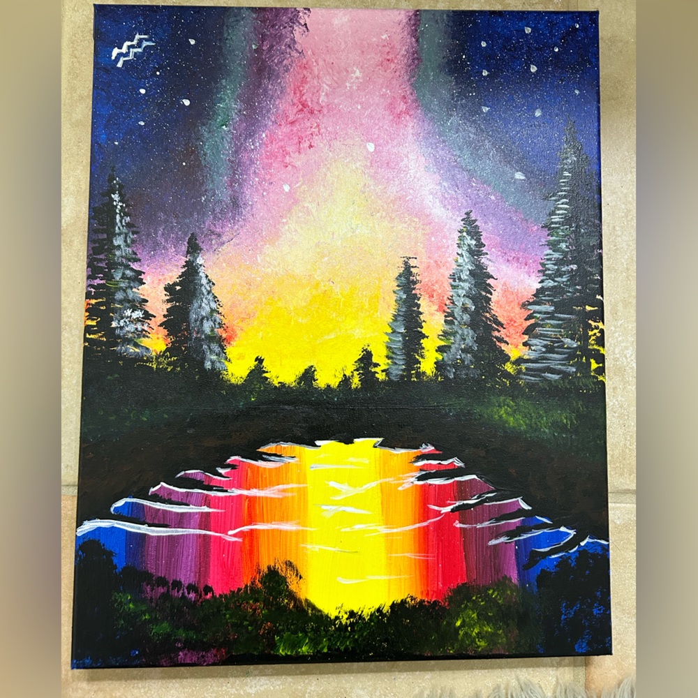 Starry Night Galaxy Painting